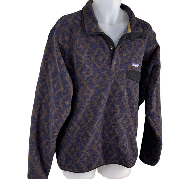 Patagonia Synchilla Mens M Aztec Snap Fleece Pullover Oversized Southwest Jacket - Picture 5 of 16